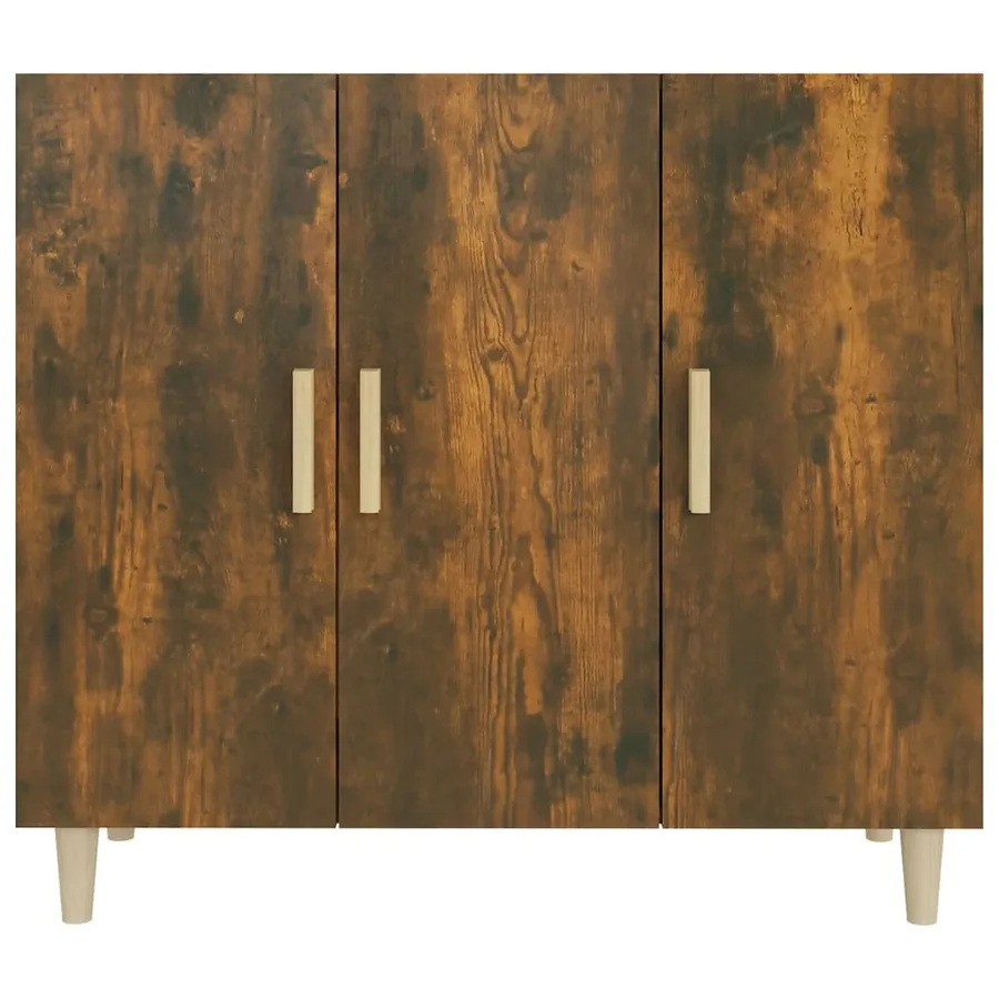 Buffet chêne fumé 90x34x80 cm bois d'ingénierie - 3