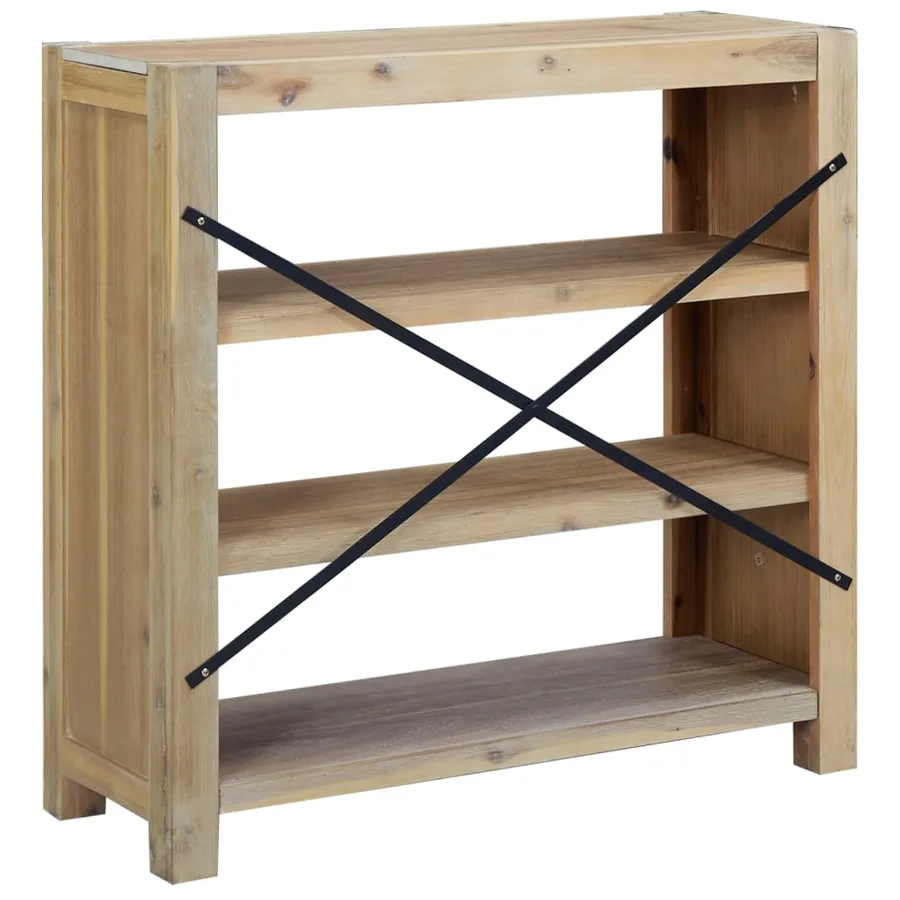 Bibliothèque 3 niveaux 80x30x80 cm Bois solide d'acacia - 5