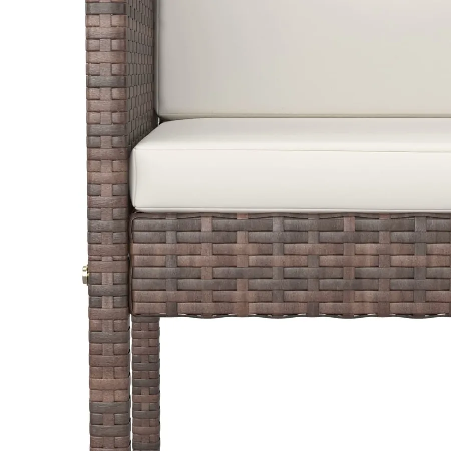 Tabourets de bar lot de 4 avec coussins marron résine tressée - 6
