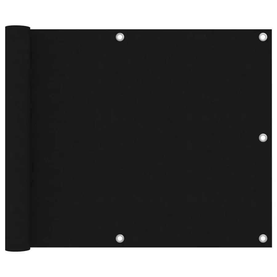 Écran de balcon Noir 75x400 cm Tissu Oxford