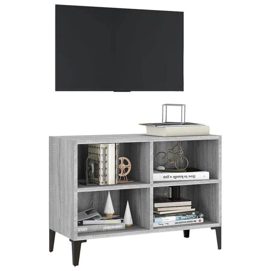 Meuble TV avec pieds en métal Sonoma gris 69,5x30x50 cm - 3