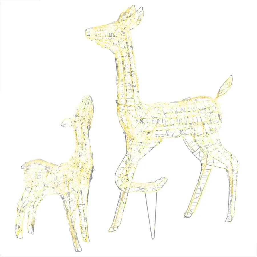 Famille de rennes de décoration Acrylique 160 LED blanc chaud - 2