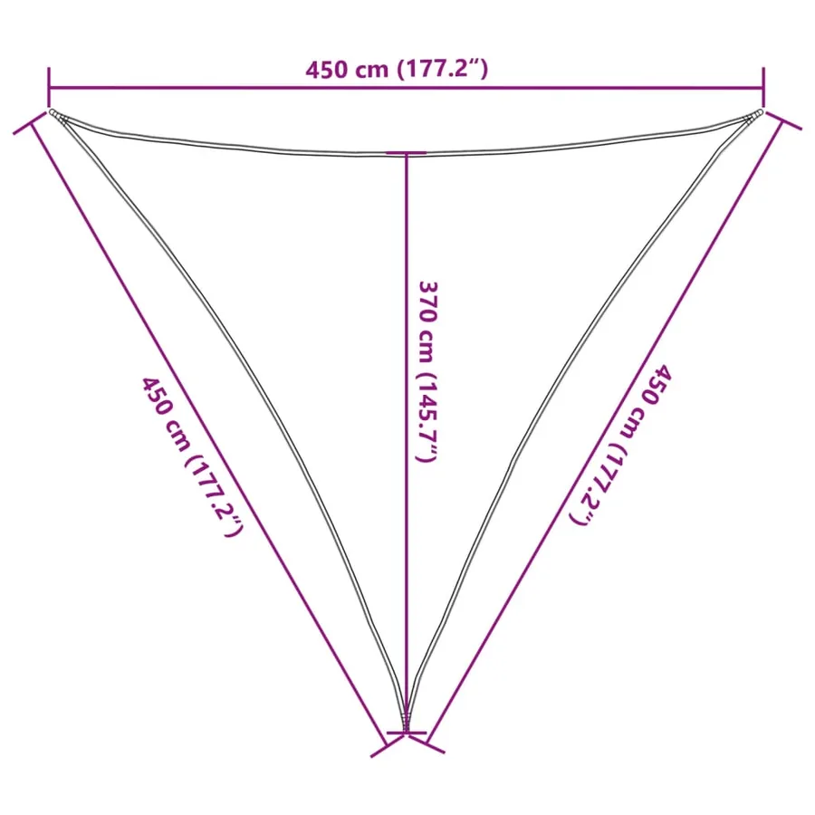 Voile d'ombrage 160 g/m² Anthracite 4,5x4,5x4,5 m PEHD - 10