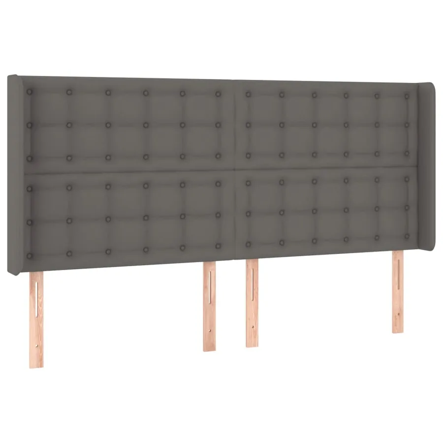 Sommier à lattes de lit matelas LED Gris 180x200 cm Similicuir - 7