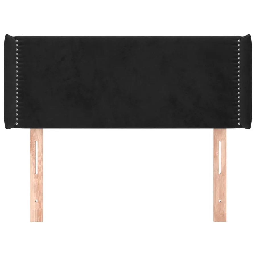 Tête de lit avec oreilles Noir 93x16x78/88 cm Velours - 3