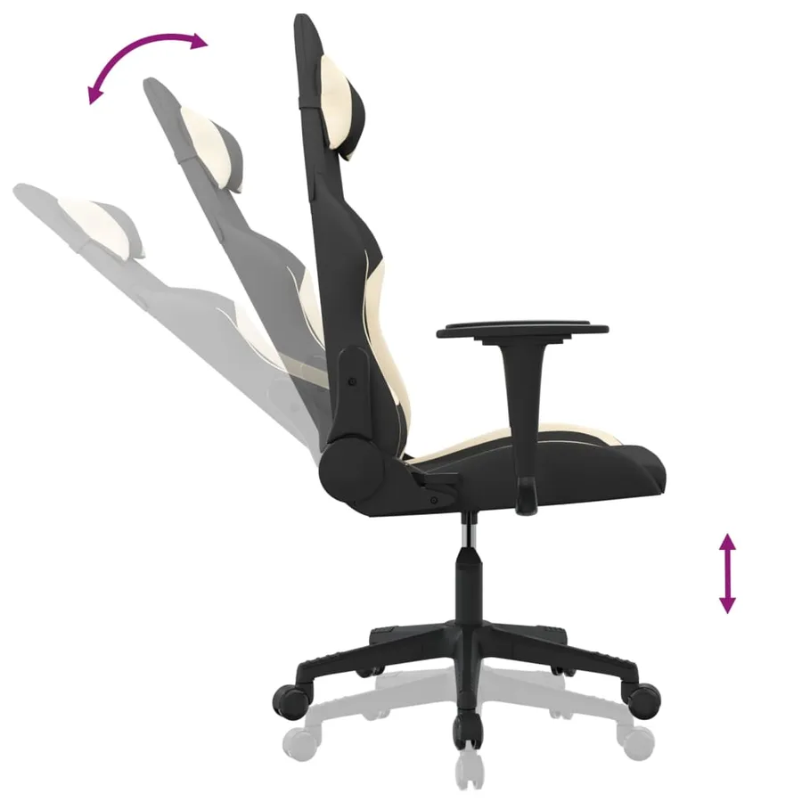 Chaise de jeu Noir et crème Tissu - 6