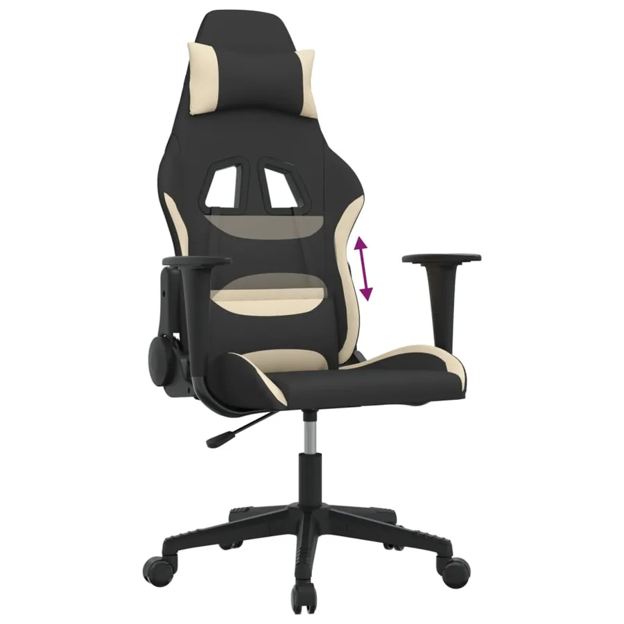 Chaise de jeu Noir et crème Tissu - 7