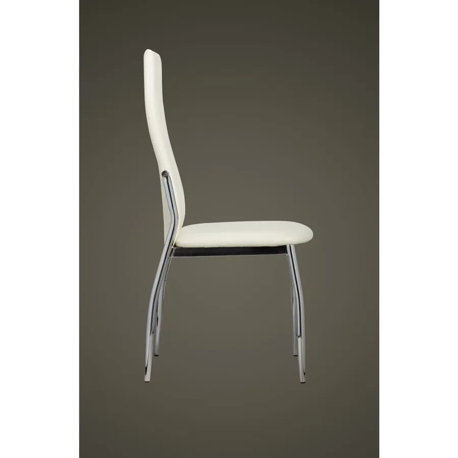 Chaises à manger lot de 2 blanc similicuir - 5