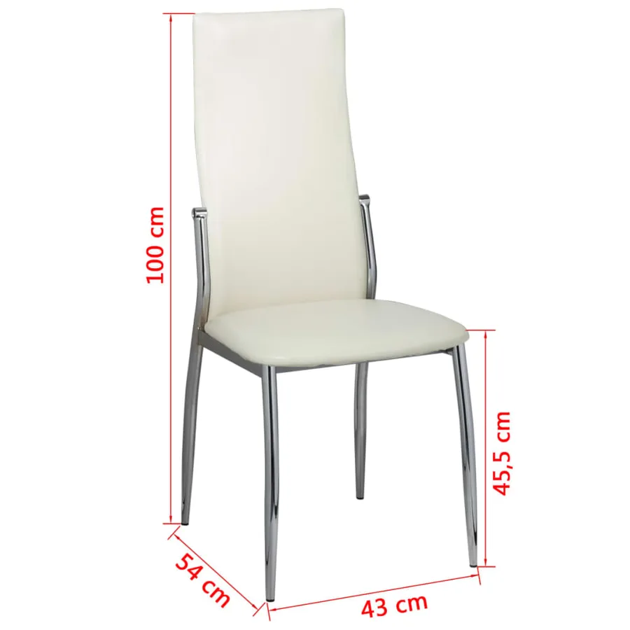 Chaises à manger lot de 2 blanc similicuir - 8
