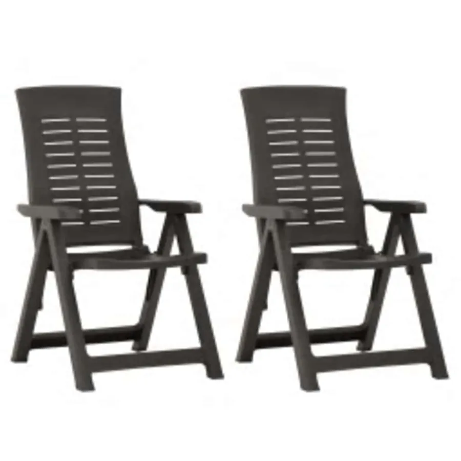 Chaises inclinables de jardin lot de 2 Plastique Anthracite