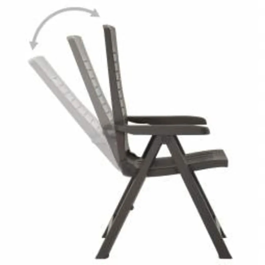 Chaises inclinables de jardin lot de 2 Plastique Anthracite - 5