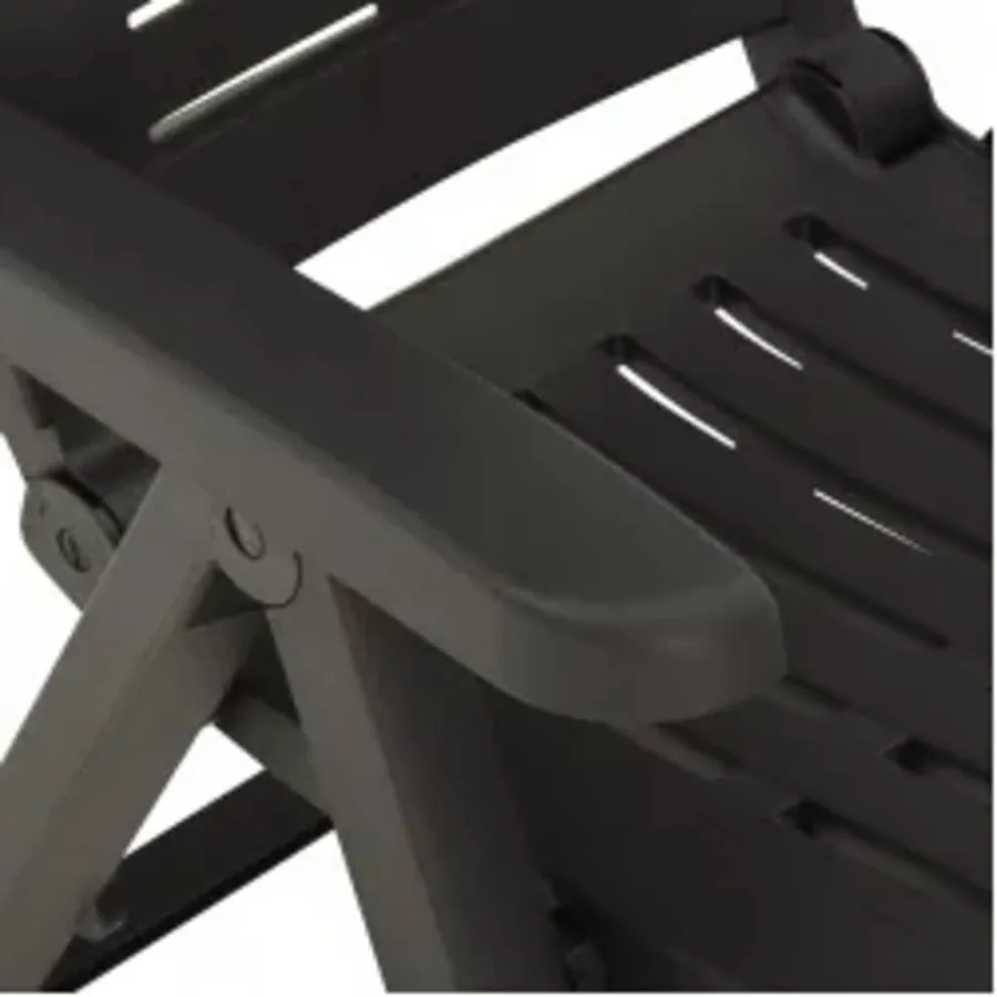 Chaises inclinables de jardin lot de 2 Plastique Anthracite - 8
