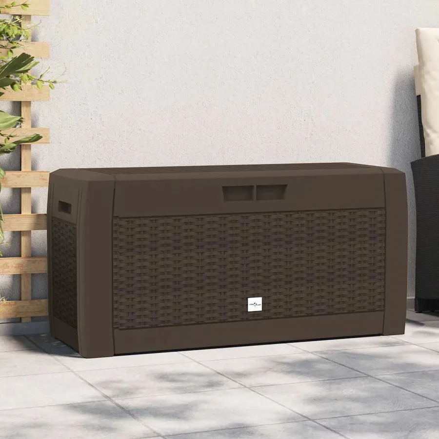 Boîte de stockage de jardin Marron 119x48x60 cm Polypropylène