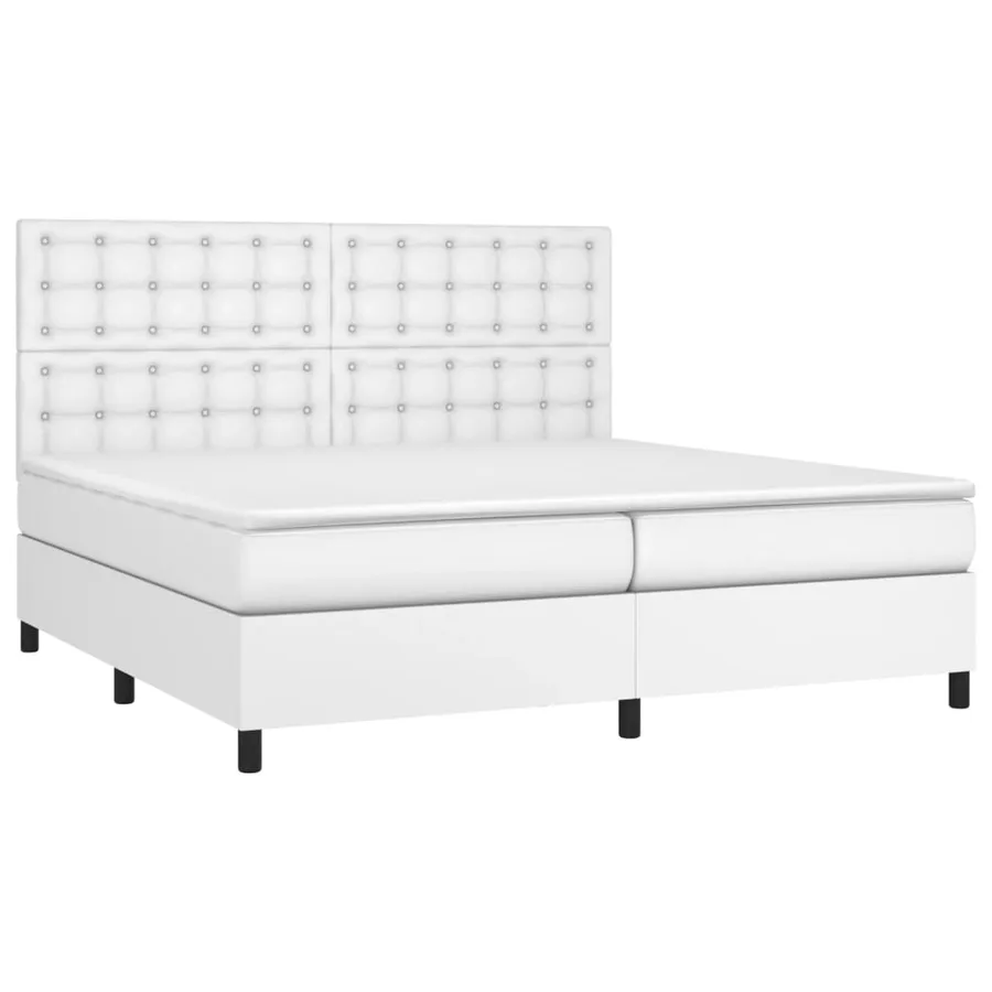 Sommier à lattes de lit avec matelas Blanc 200x200cm Similicuir - 3