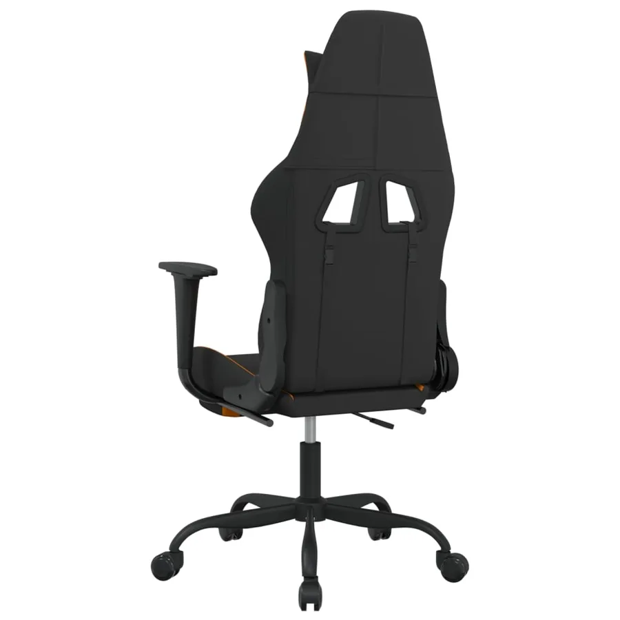 Chaise de jeu avec repose-pied Noir et orange Tissu - 5