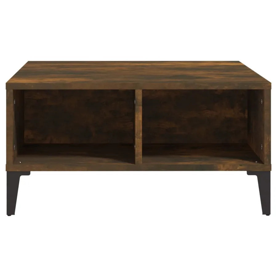 Table basse chêne fumé 60x60x30 cm bois d'ingénierie - 3