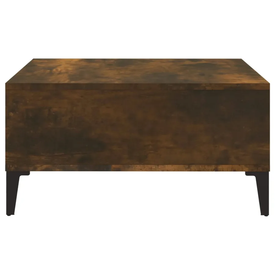 Table basse chêne fumé 60x60x30 cm bois d'ingénierie - 4