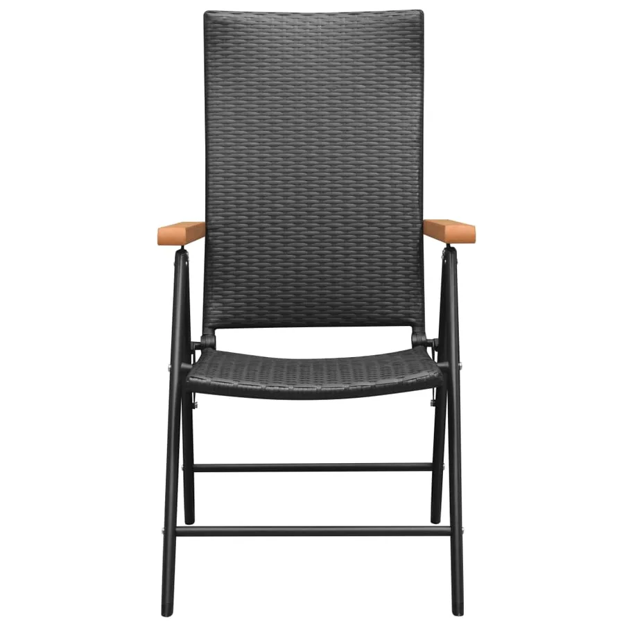 Ensemble à manger de jardin 9 pcs noir et marron - 5