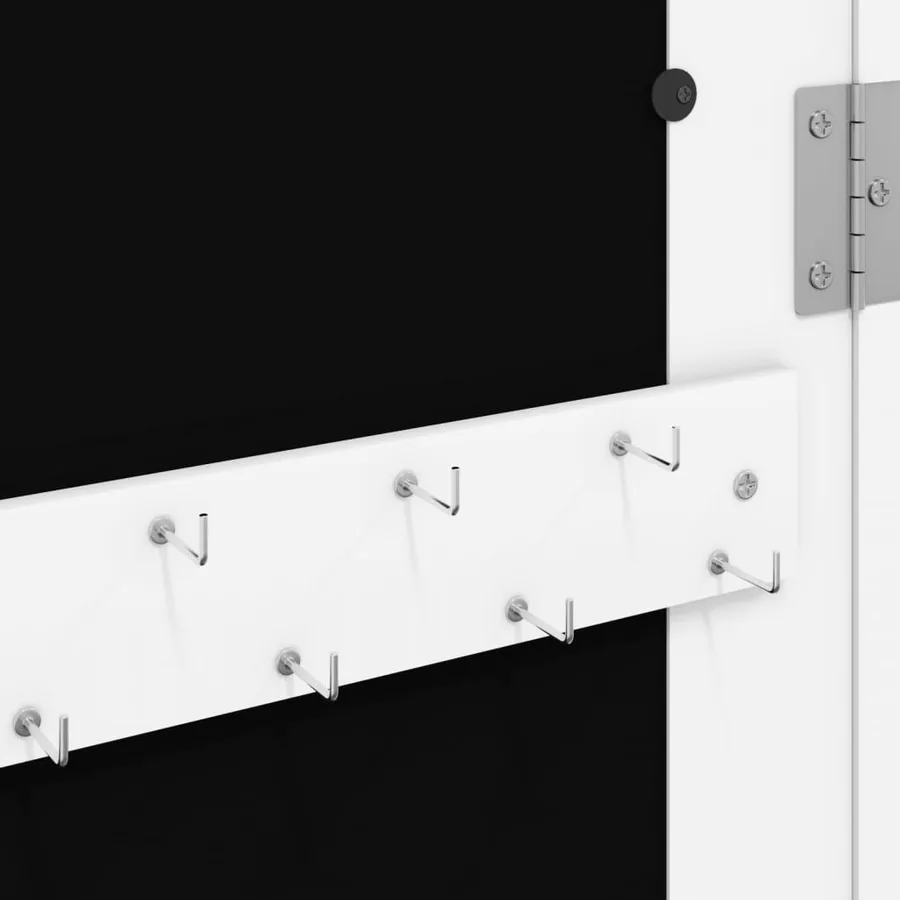 Armoire à bijoux avec miroir murale blanc 30x8,5x90 cm - 8