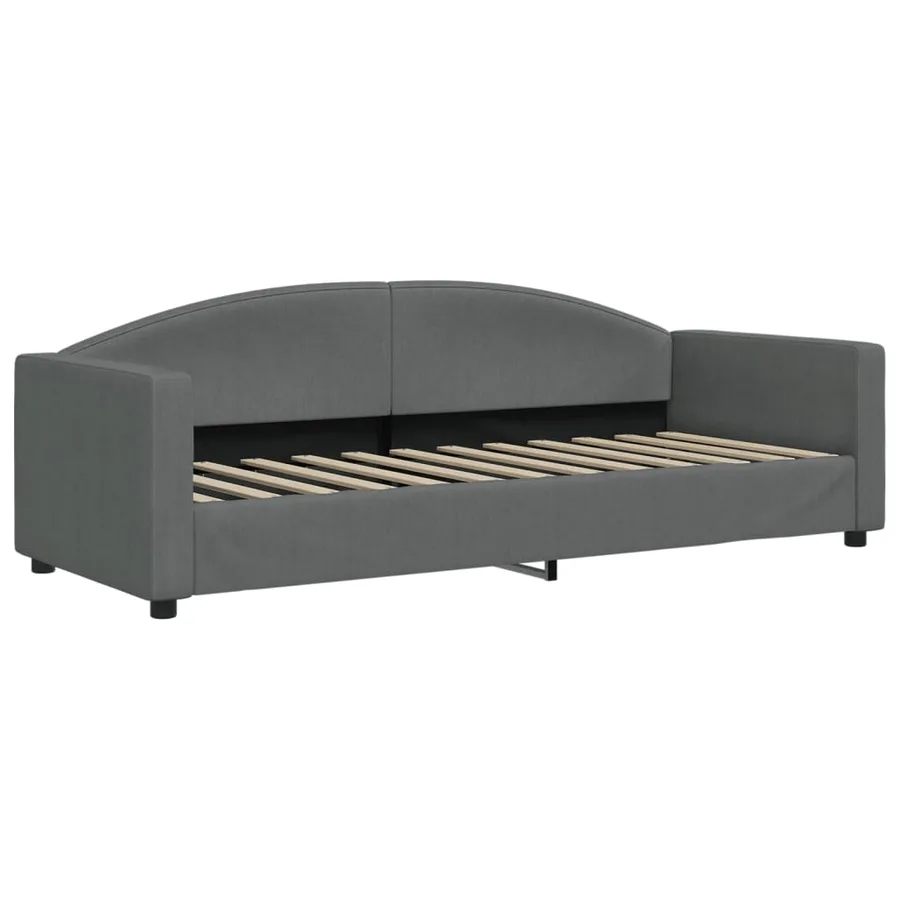 Lit de jour avec matelas gris foncé 80x200 cm tissu - 3
