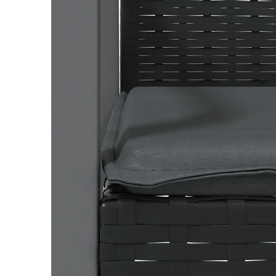 Chaises de jardin et coussins lot de 2 noir 56,5x57x83 cm rotin - 7