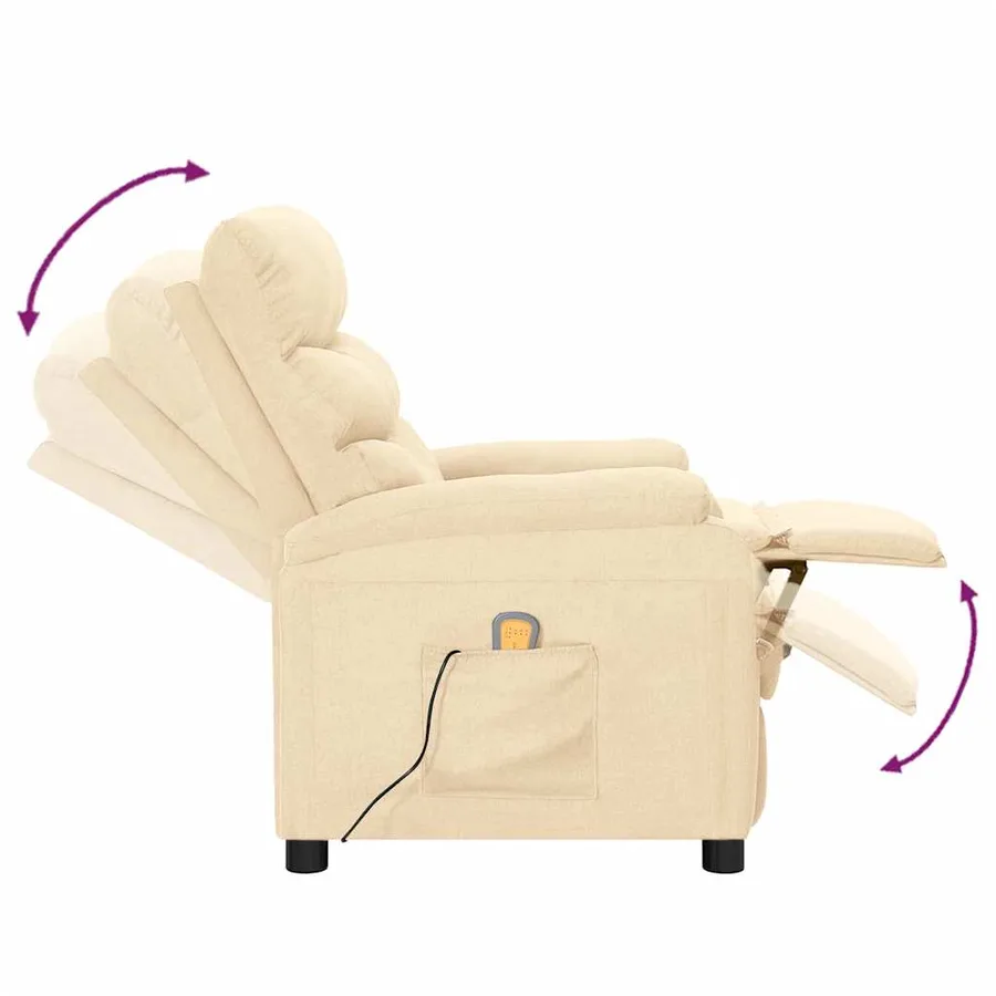 Fauteuil de massage Crème Tissu - 6