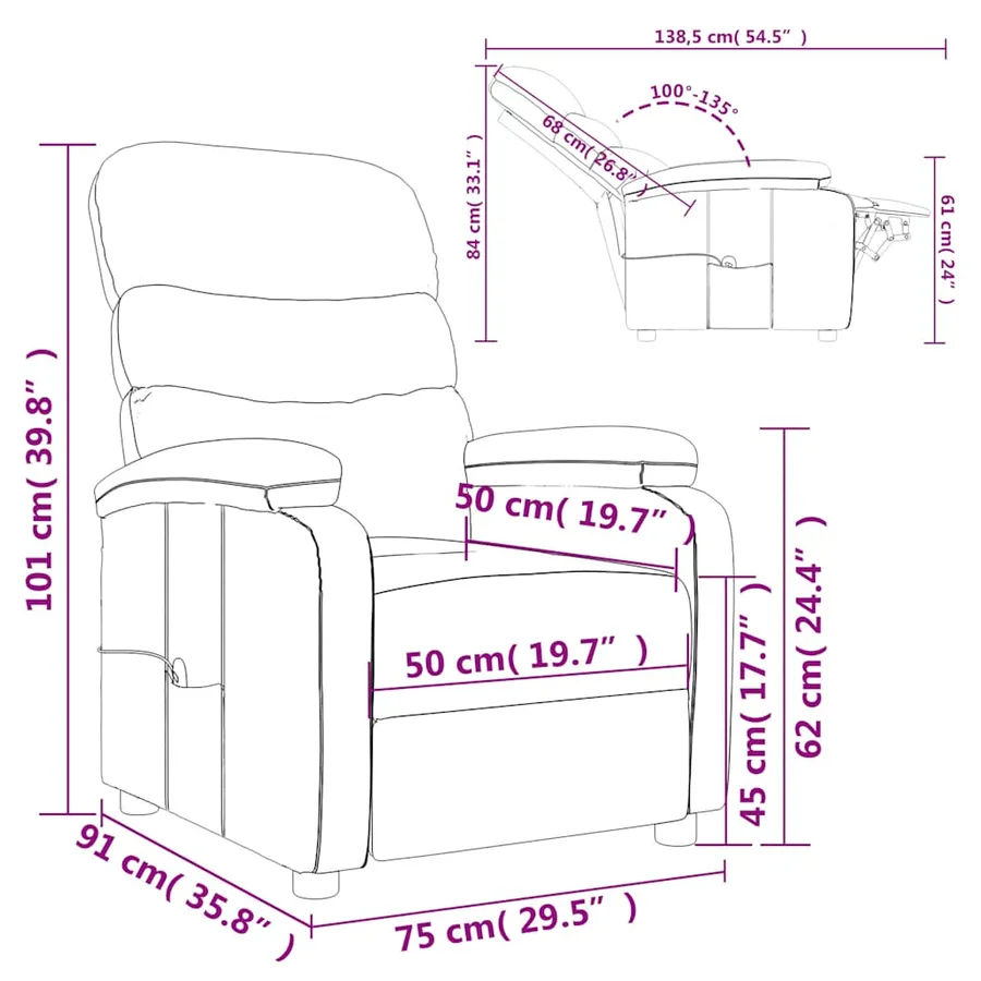 Fauteuil de massage Crème Tissu - 9