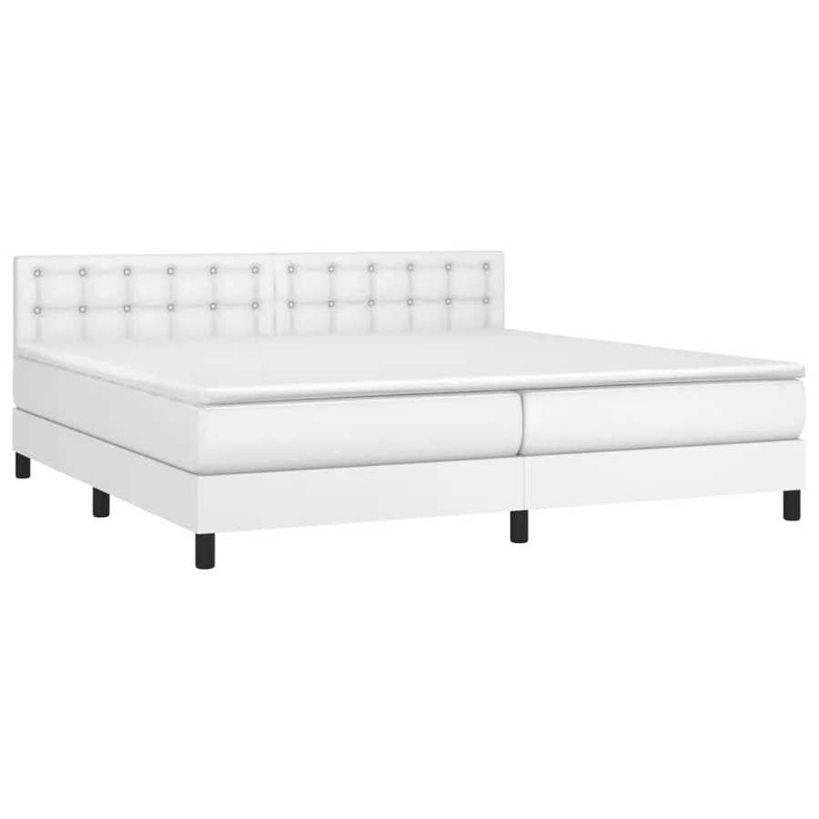 Sommier à lattes de lit avec matelas et LED Blanc 200x200 cm - 3