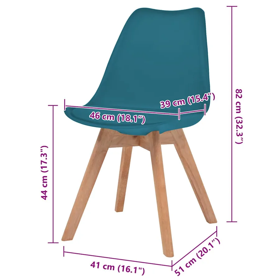 Chaises à manger lot de 2 Turquoise Plastique - 6