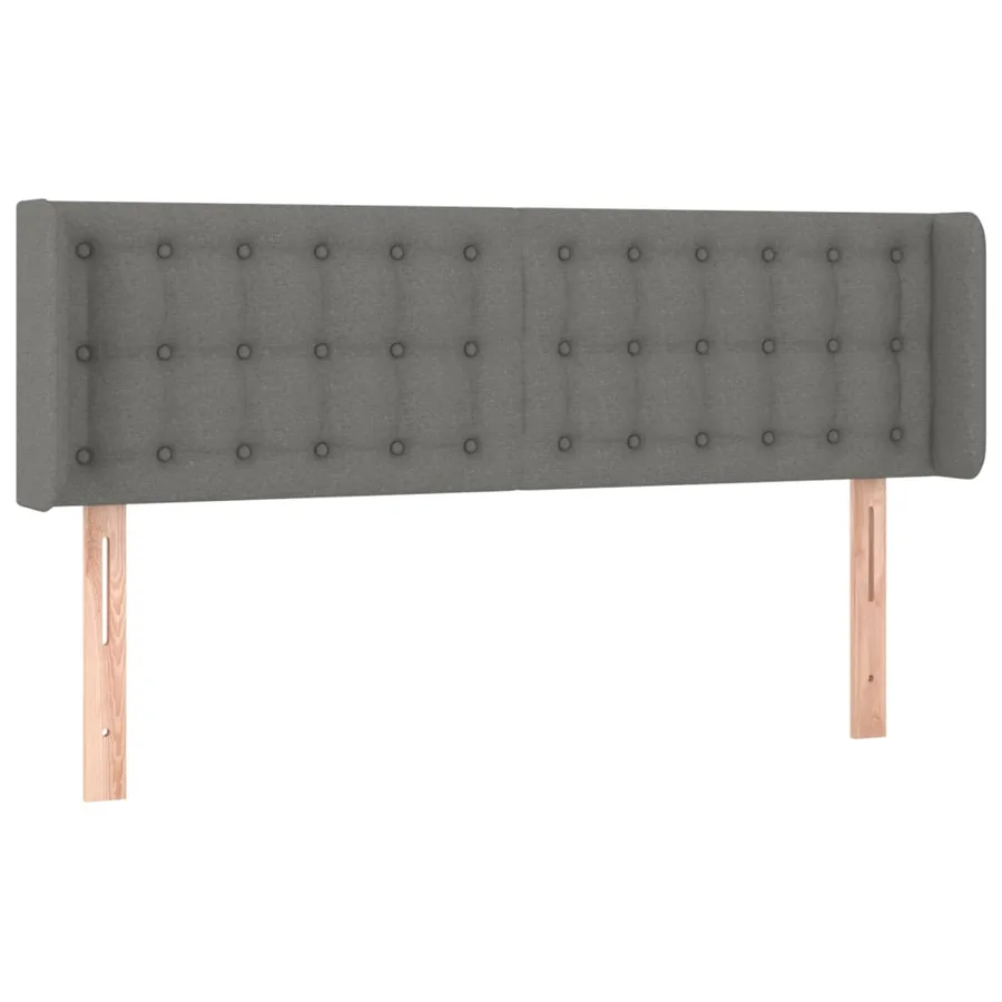 Tête de lit à LED Gris foncé 147x16x78/88 cm Tissu - 3