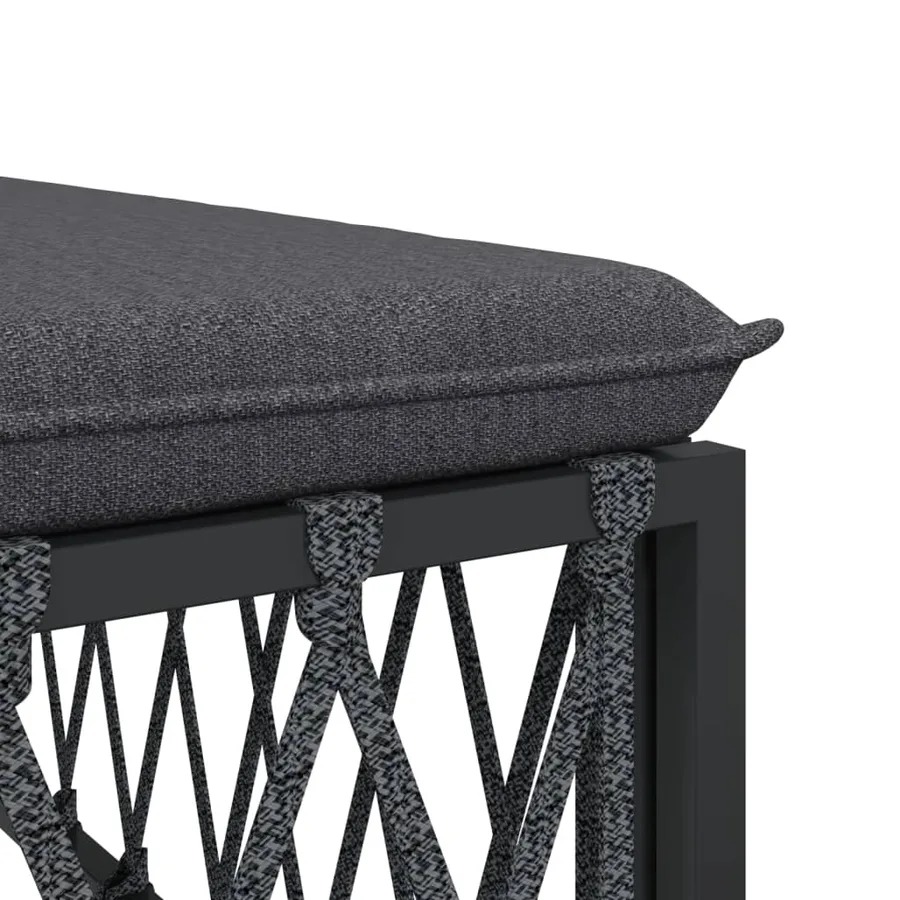 Salon de jardin avec coussins 6 pcs anthracite acier - 7