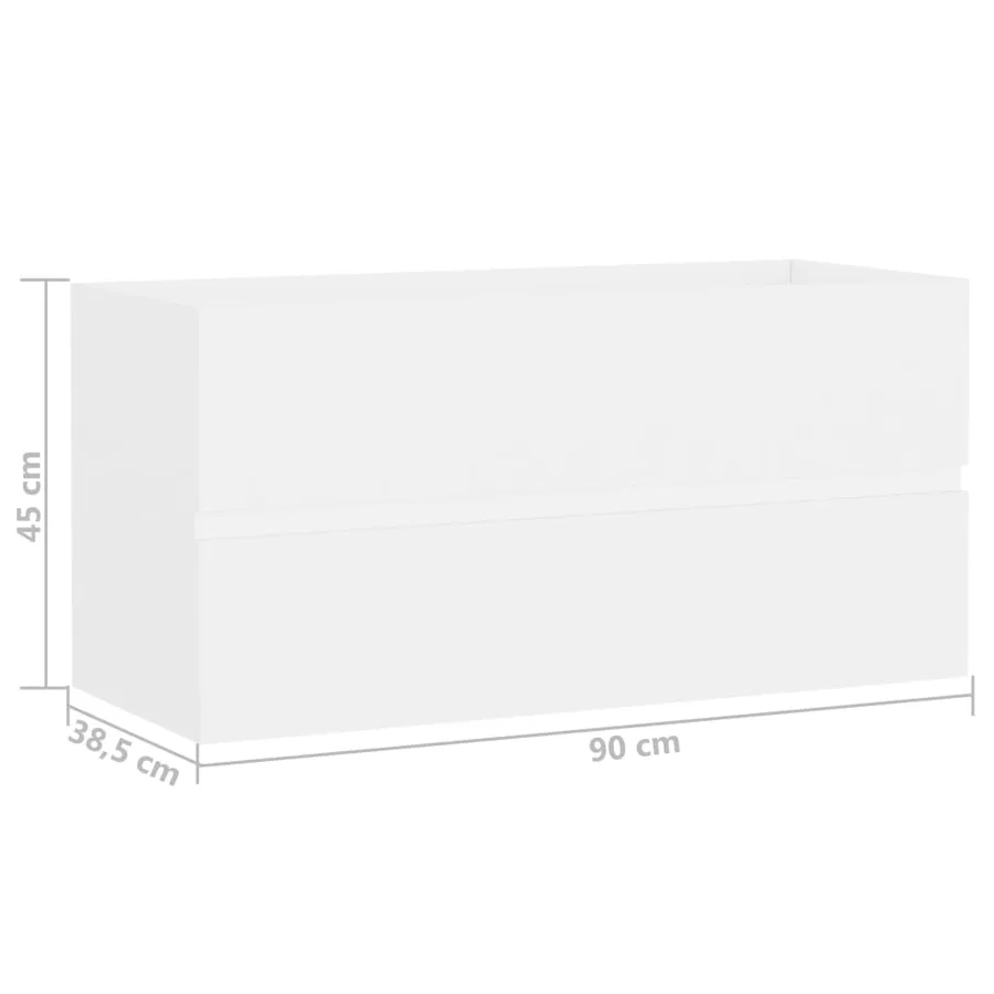 Armoire d'évier Blanc 90x38,5x45 cm Bois d'ingénierie - 7