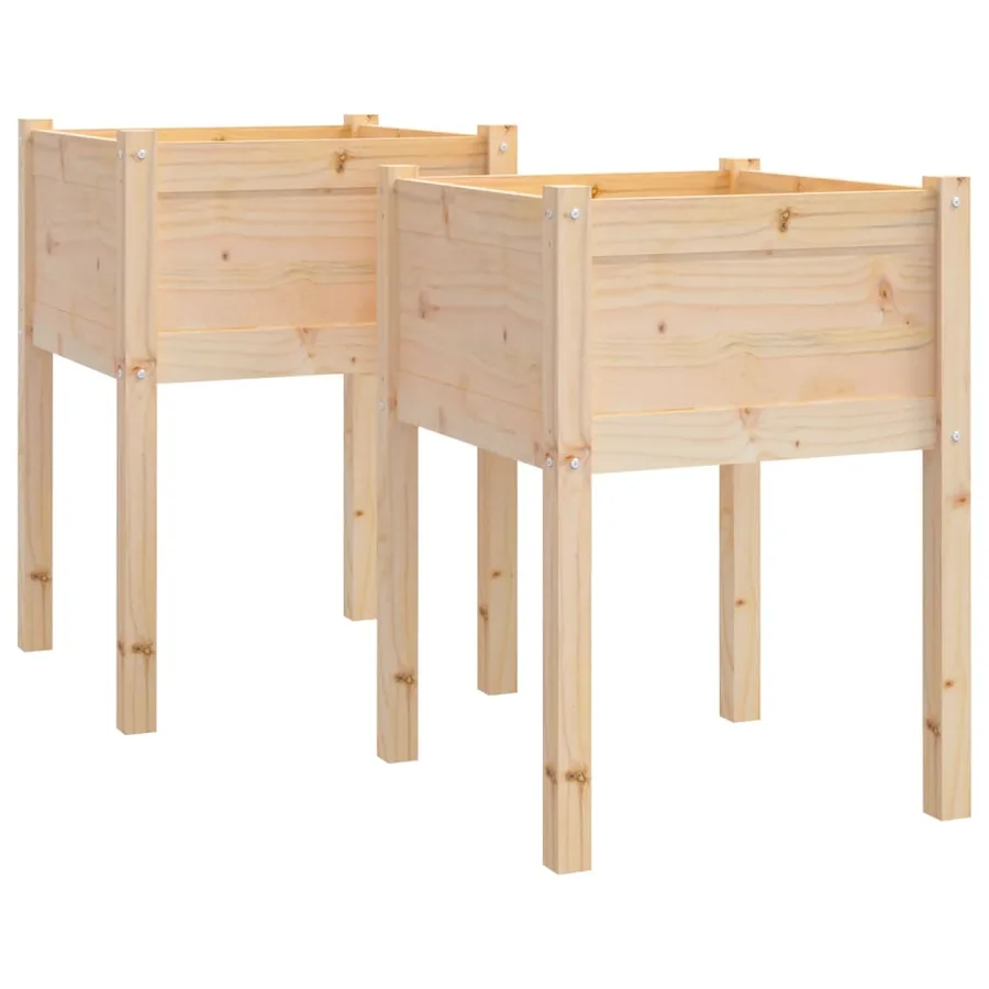 Jardinières d'extérieur 2 pcs 50x50x70 cm bois de pin massif - 2