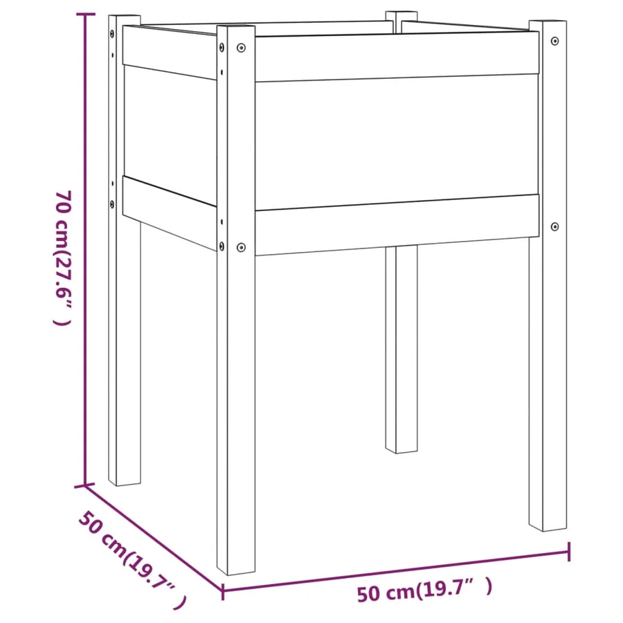 Jardinières d'extérieur 2 pcs 50x50x70 cm bois de pin massif - 8