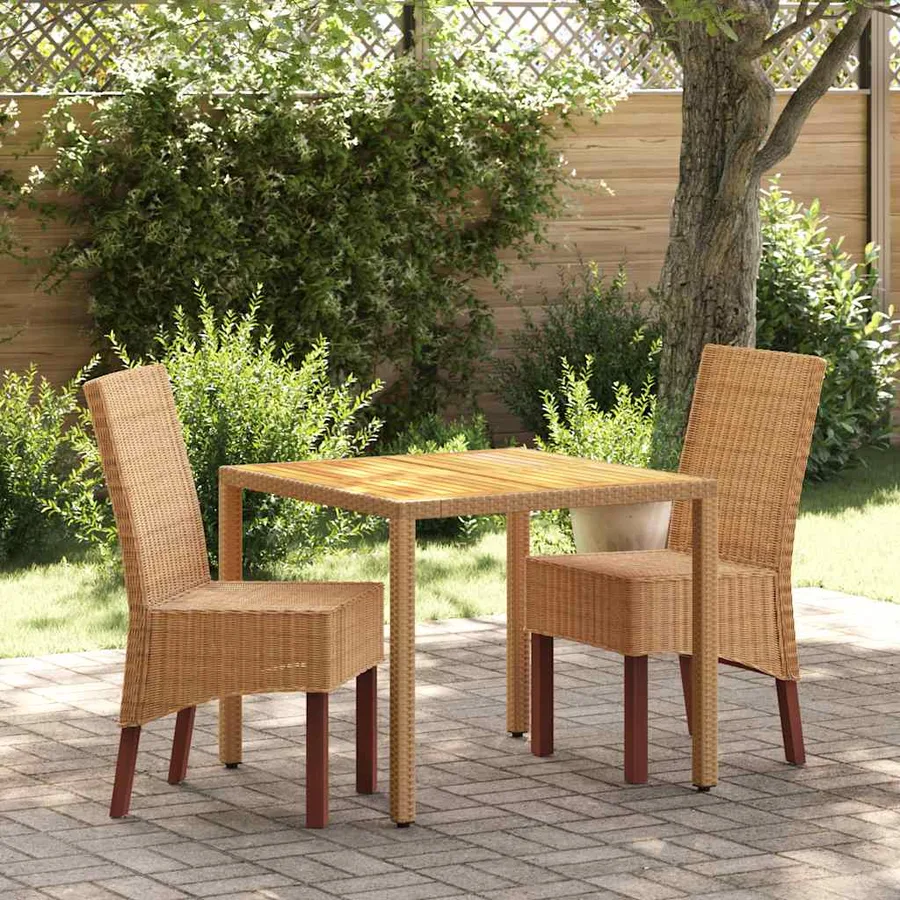 Chaises à manger lot de 2 marron rotin naturel - 2