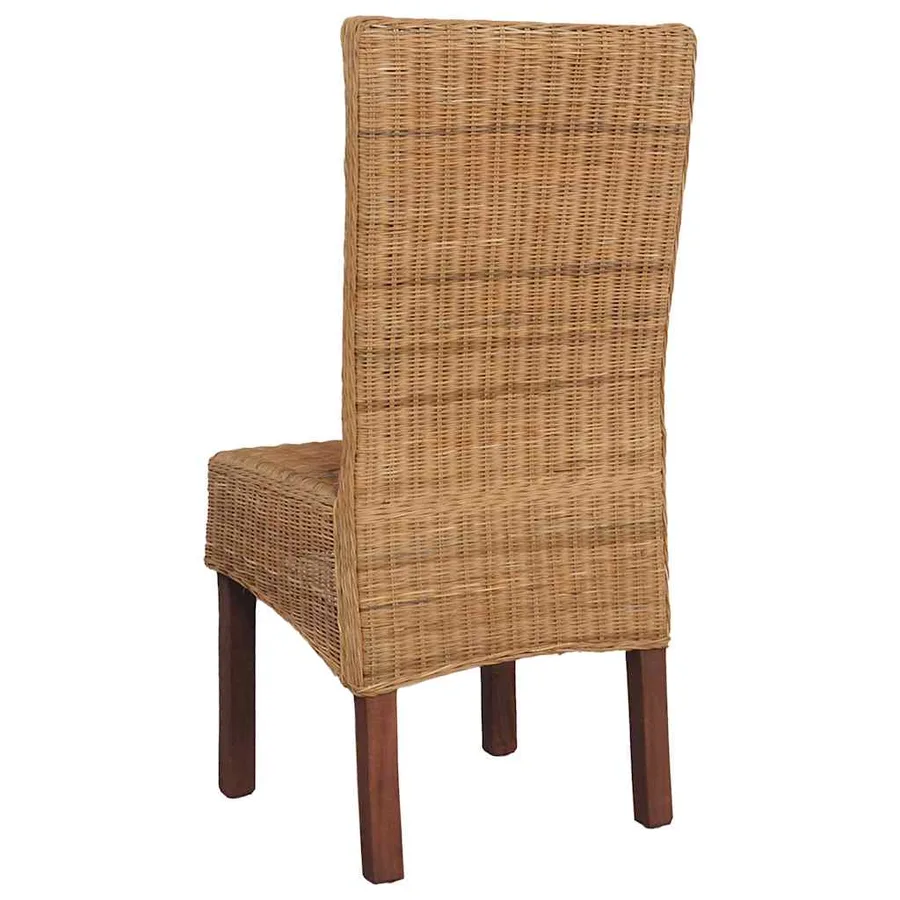 Chaises à manger lot de 2 marron rotin naturel - 6