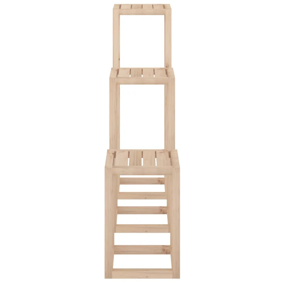 Ensemble de supports pour plantes 3 pcs Bois de pin massif - 10