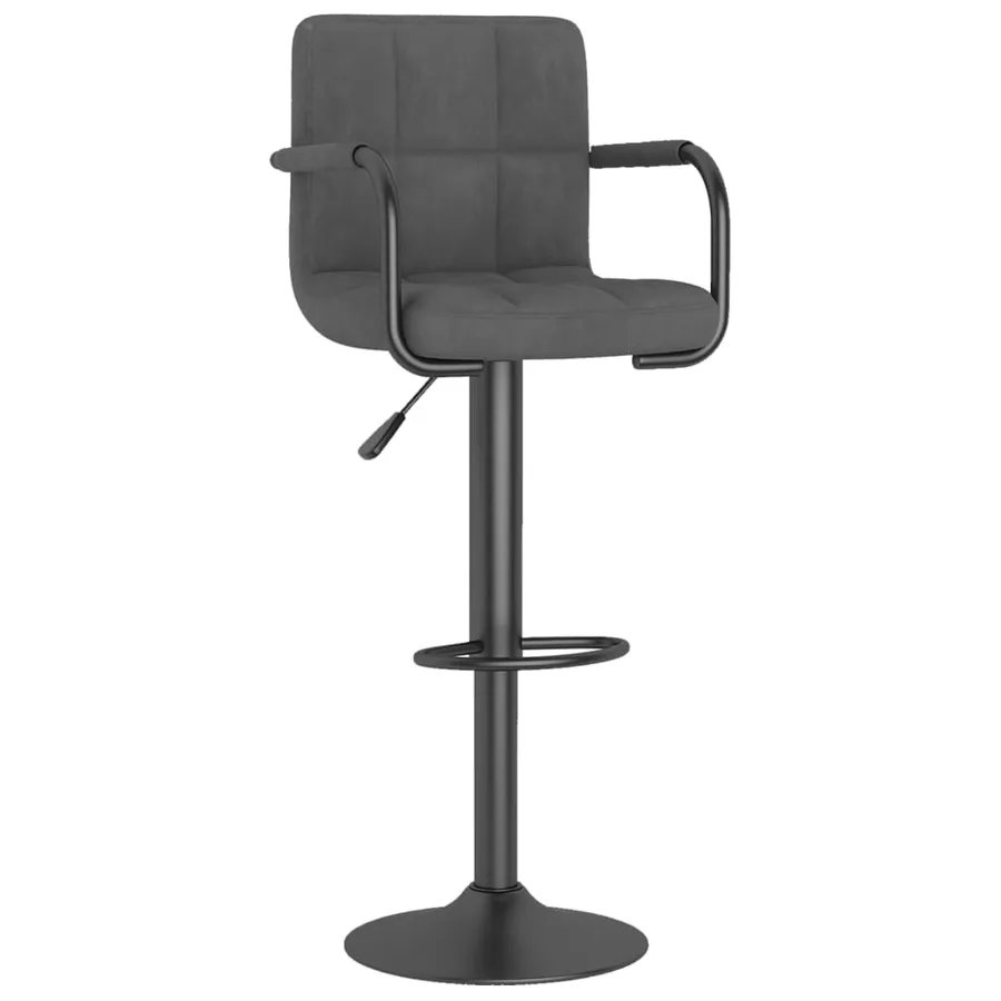 Tabourets de bar lot de 2 gris foncé velours - 3