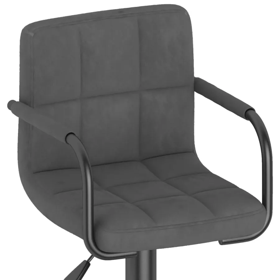 Tabourets de bar lot de 2 gris foncé velours - 8