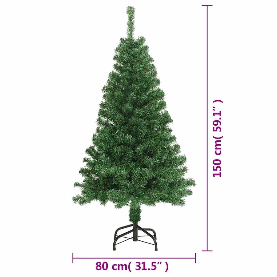 Arbre de Noël artificiel avec branches épaisses vert 150 cm PVC - 7