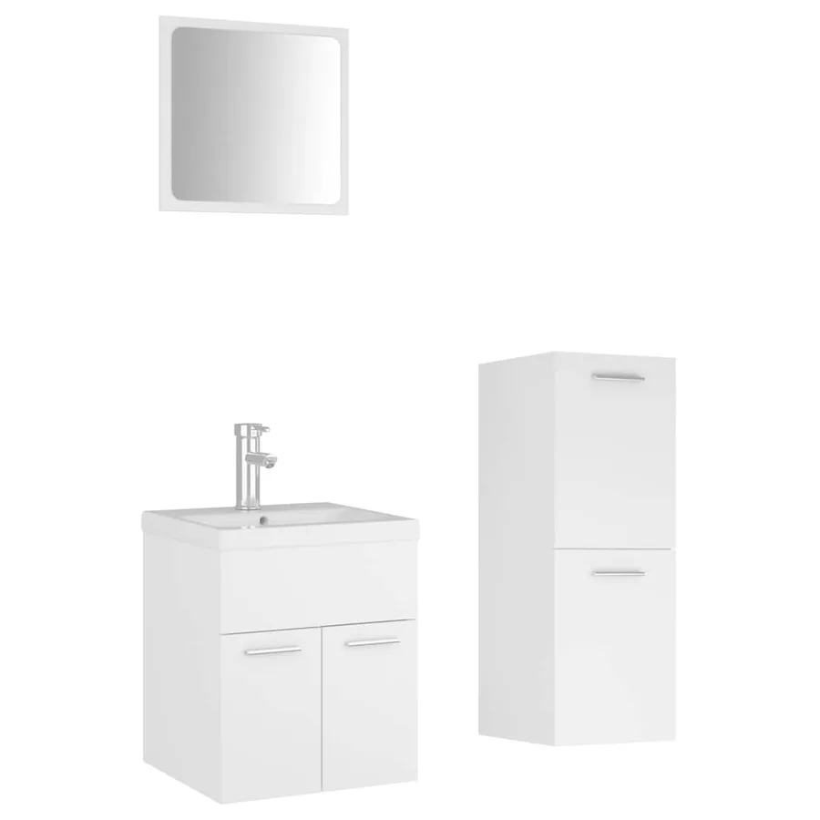 Ensemble de meubles de salle de bain Blanc Aggloméré - 2