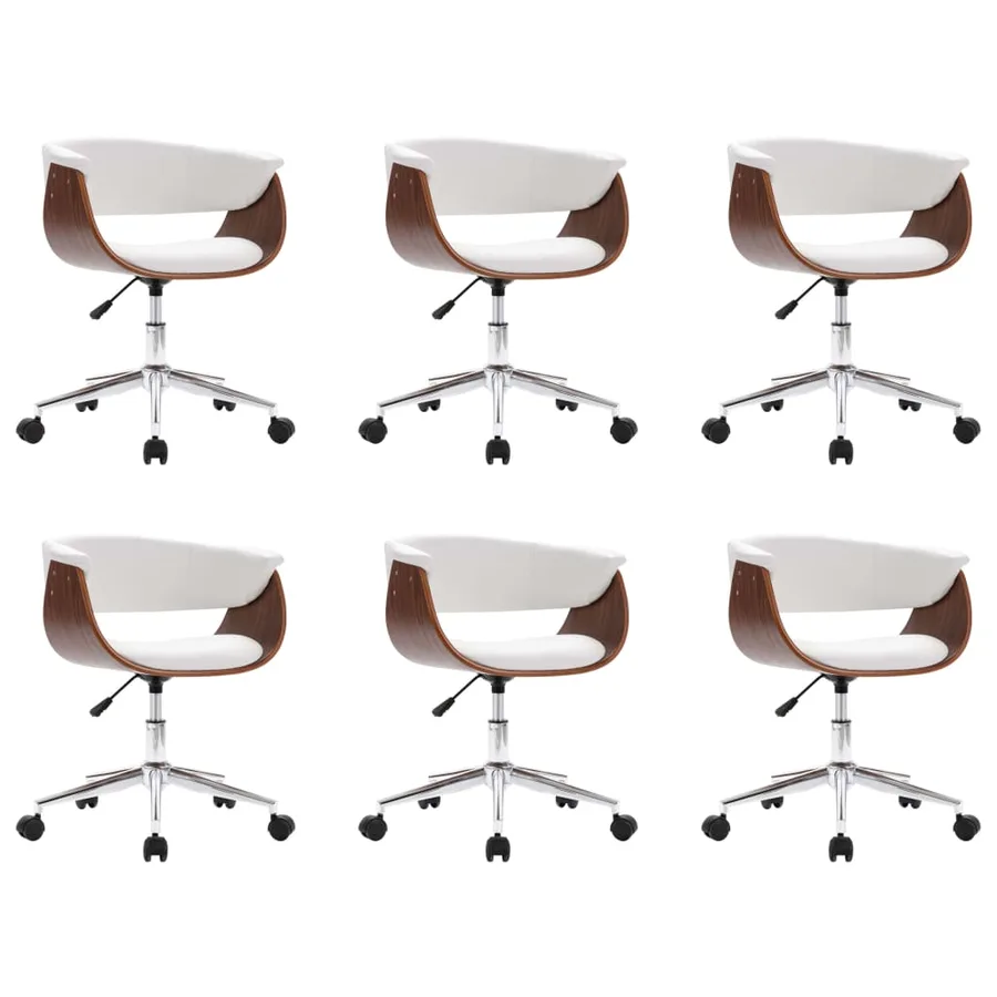 Chaises pivotantes à manger lot de 6 blanc similicuir - 2