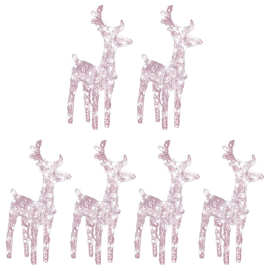 Rennes de Noël 6 pcs 240 LED Blanc chaud Acrylique - 2