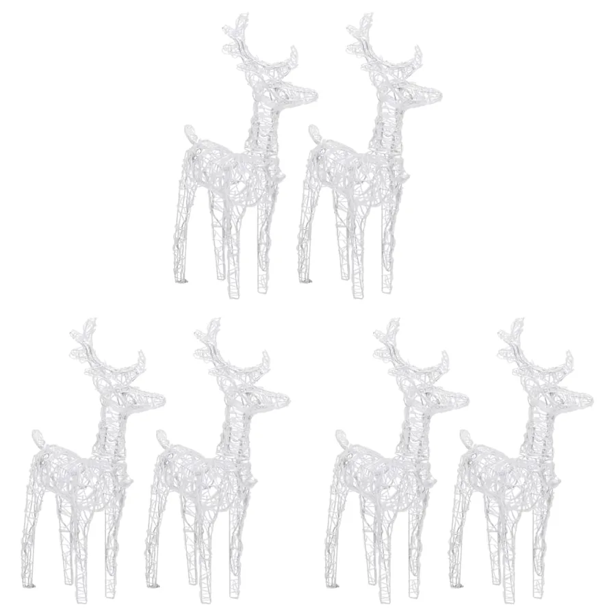 Rennes de Noël 6 pcs 240 LED Blanc chaud Acrylique - 3