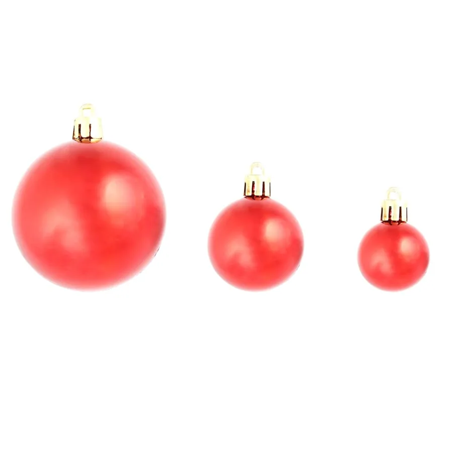 Ensemble de boules de Noël 100 pcs 3/4/6 cm Rouge - 6