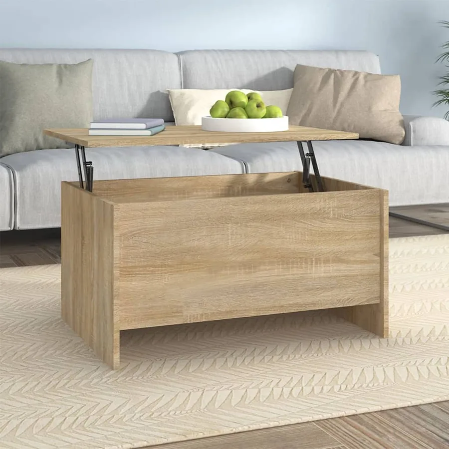 Table basse chêne sonoma 80x55,5x41,5 cm bois d'ingénierie