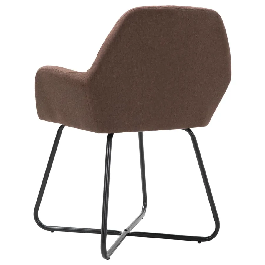 Chaises à manger lot de 4 marron tissu - 5