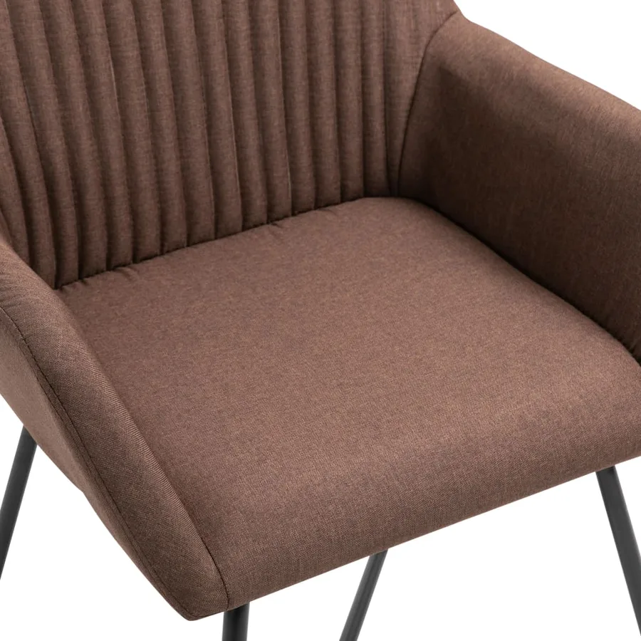 Chaises à manger lot de 4 marron tissu - 6