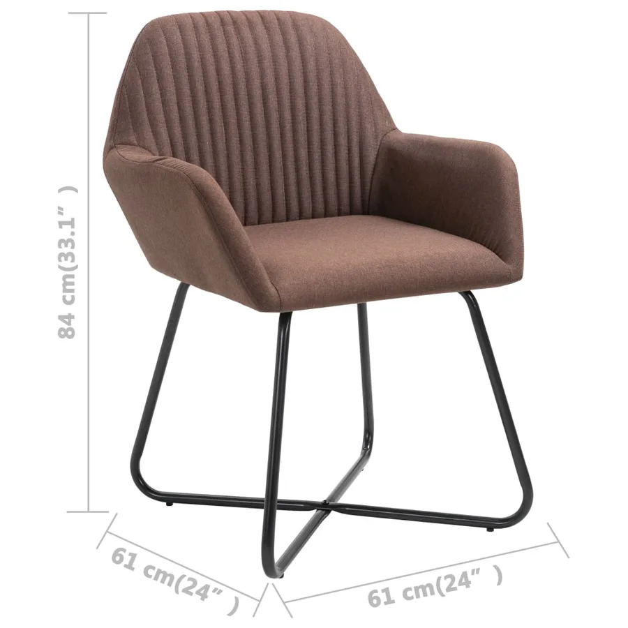 Chaises à manger lot de 4 marron tissu - 8