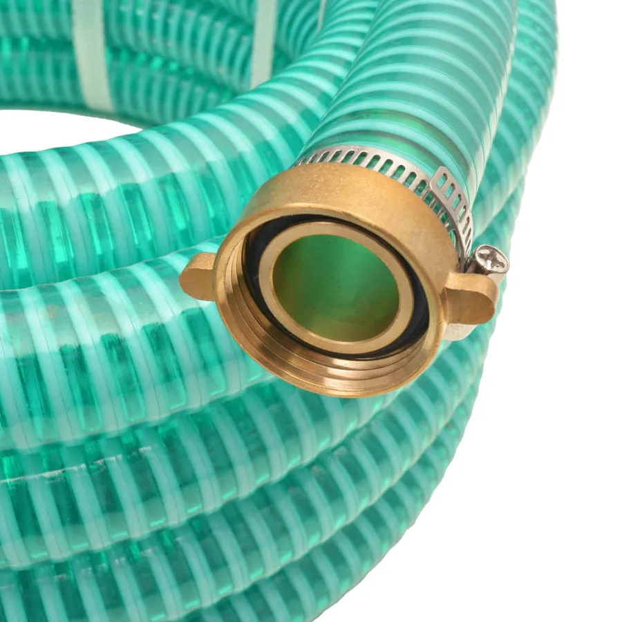 Tuyau d'aspiration avec raccords en laiton 7 m 25 mm Vert - 2
